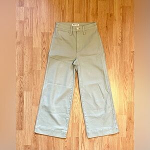 Madewell - Wide-Leg Crop Pants - Dusky Seamist Green- Size 24